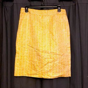 Yellow Geometric Banana Republic Pencil Skirt 8
